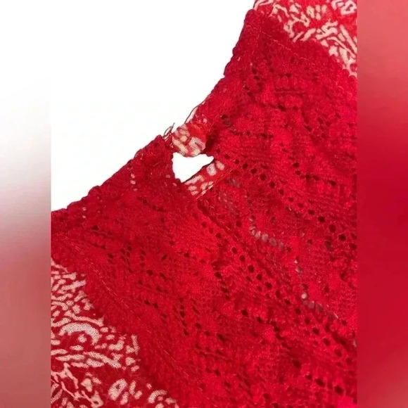BCBG MAXAZRIA  Jalena Poppy Red Lace Combo Dress Size 2 - Picture 11 of 16